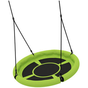Qaba 100cm Diameter Nest Seat for Kids with Height Adjustable Hanging Ropes for Outdoor, Playground, Garden