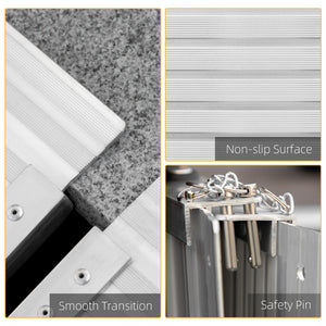 3ft Textured Aluminum Folding Wheelchair Ramp, Portable Threshold Ramp, for Scooter Steps Home Stairs Doorways