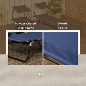2 Piece Folding Outdoor Chaise Lounges, Pool Tanning Chairs with Reclining Back, Sunshade for Beach, Patio – view 13