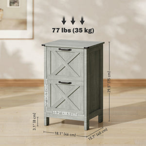Vertical Filing Cabinet with 2 Drawers, Rustic Farmhouse Office Storage Cabinet for A4, Letter Size – view 16