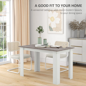 47" Kitchen Table for 4-6 People, Dining Table with Wood Effect for Dining Room, Black