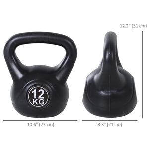 Soozier 22lb Fitness Kettlebell, Plastic Exercise Weight, Weightlifting Tools with Sand, Handle, Noise Reduction for Home, Gym