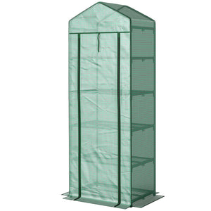 5 Tier Mini Greenhouse, Portable Outdoor Flower Stand with Shelf Clips, Indoor Greenhouse with Steel Frame – view 2