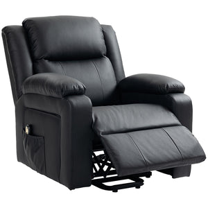 Lift Chair for Seniors, PU Leather Upholstered Electric Recliner Chair with Remote, Side Pockets