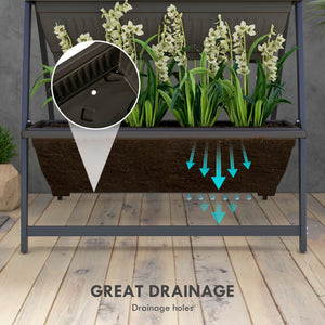 5-Tier Vertical Raised Garden Planter with 5 Boxes, Wheels, Outdoor Plant Stand for Vegetable Flowers, Brown – view 12