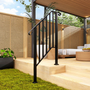 2-3 Step Handrails for Outdoor Steps, Metal Outdoor Stair Railing – view 7