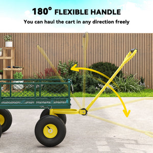 Garden Cart, Utility Wagon Cart with Removable Sides, Convert into Flatbed, 10" Wheels – view 5