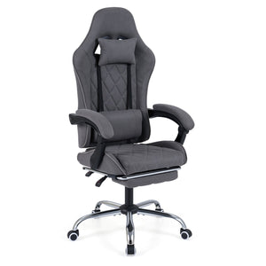 Gaming Chair Height Adjustable Computer Chair with Headrest and Lumbar Support-Gray view 4