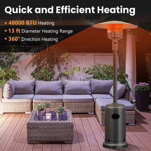 50000BTU Garden Propane Standing LP Gas Steel Accessories Heater-Gray view 6