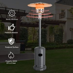 50000BTU Garden Propane Standing LP Gas Steel Accessories Heater-Gray view 9