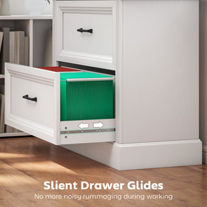 Lateral Filing Cabinet, Farmhouse File Cabinet with 2 Silent Drawers for Letter/A4/Legal Size Files, Black – view 12