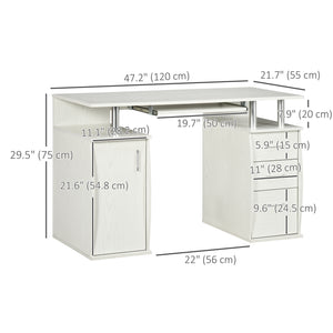 47" Computer Desk with Keyboard Tray and Storage Drawers – view 9
