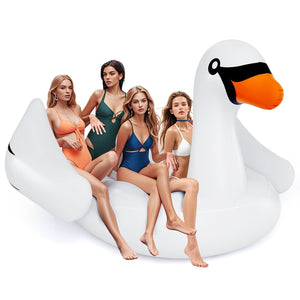 Giant Inflatable Swan Floating Island 4-Person Pool Float with 4 Cups Holders view 4