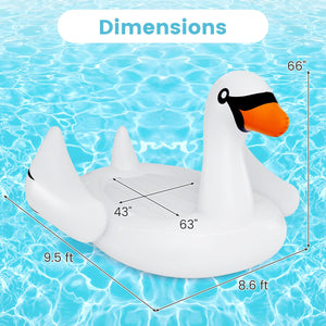 Giant Inflatable Swan Floating Island 4-Person Pool Float with 4 Cups Holders view 5