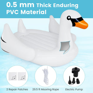 Giant Inflatable Swan Floating Island 4-Person Pool Float with 4 Cups Holders view 7