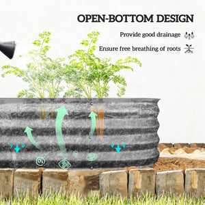 4.9 x 2 x 1ft Galvanized Raised Garden Bed Kit, Metal Planter Box with Safety Edging, Black – view 67