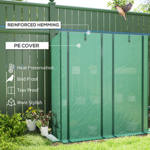Mini Greenhouse with 3 Tier Shelves, 3 Roll-Up Doors for Indoor Outdoor, Green – view 10