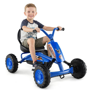 Go Kart for Kids 4 Wheel with Steering Handlebars and Adjustable Seat-Navy view 6