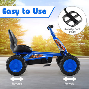 Go Kart for Kids 4 Wheel with Steering Handlebars and Adjustable Seat-Navy view 7