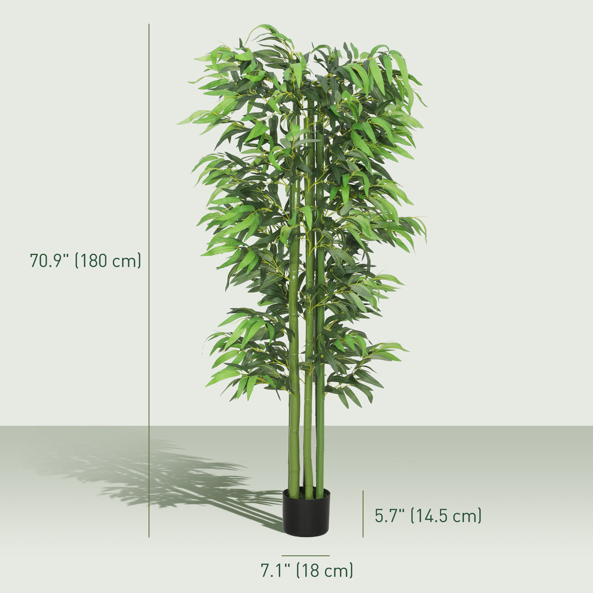 6FT Artificial Bamboo Trees Set of 2, Fake Plants with Nursery Pot for Indoor Decor