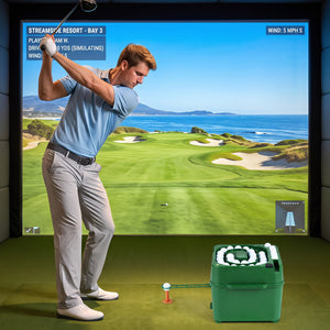 Golf Ball Dispenser 6-Club Holder & 50-Ball Capacity for Beginner Advanced Golfer view 3