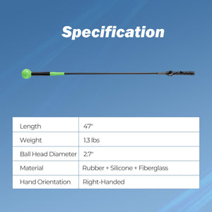 Golf Swing Trainer Aid 47inch/40inch/31.5inch Warm-up Practice Stick with Weighted Head for Grip-Green view 5