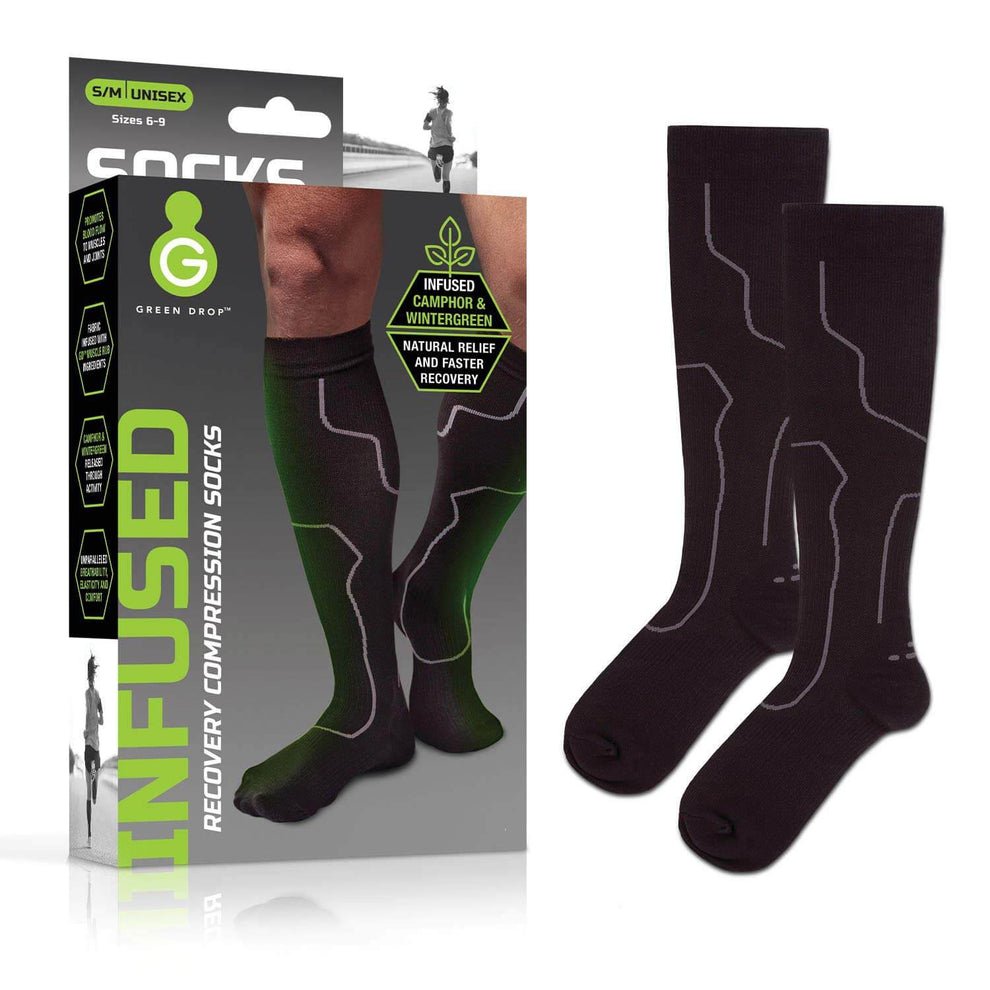 Green Drop Herb-Infused 20-30 mmHg Knee High Closed Toe