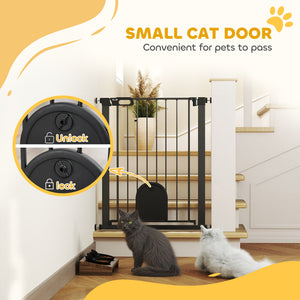 30"-52" Extra Wide Pet Gate Barrier with Small Door, 30"H Dog Gate with Safety Gate Barrier – view 20