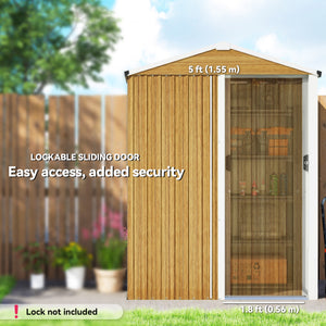 4.5 x 3ft Outdoor Storage Shed, Waterproof Metal Garden Shed with Lockable Door for Backyard, Patio, Lawn – view 18