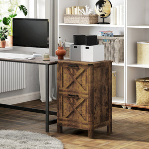 Vertical Filing Cabinet with 2 Drawers, Rustic Farmhouse Office Storage Cabinet for A4, Letter Size – view 28