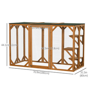 71"L Catio Outdoor Cat Enclosure, Indoor Cat Cage, Pet House, Small Animal Hutch for 1-2 Rabbit, Kitten – view 16