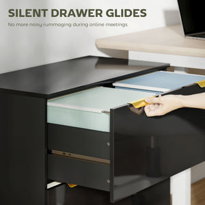 Lateral File Cabinet with 2 Drawers, Modern Filing Cabinet for Letter/A4/Legal Size Files, High Gloss Black – view 5
