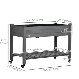 Mobile Raised Garden Bed Elevated Wood Planter Box with Lockable Wheels – view 9