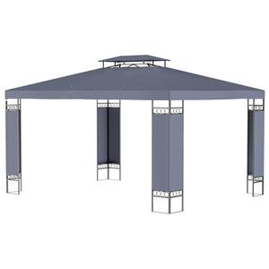 10' x 13' Outdoor Gazebo, Double Roof Patio Gazebo Canopy Shelter with Screen Decorate Corner Frame, White – view 8
