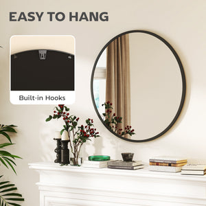 36" Round Mirror, Bathroom Wall Mirror with Metal Frame, Decorative Vanity Mirror for Living Room, Bedroom – view 18