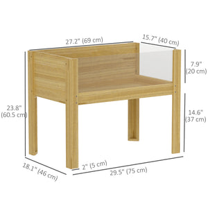 Wooden Raised Garden Bed with Acrylic Panels, Raised Planter Box with Drainage Holes, 29.5" x 18.1" x 23.8" – view 2