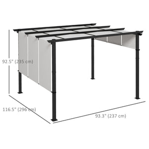 10' x 10' Metal Pergola, Outdoor Pergola with Retractable Canopy, for Garden, Patio, Backyard, Deck – view 23