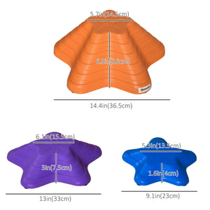 6PCs Larger Size Balance Stepping Stones for Kids with Non-slip Bottom, Stackable Obstacle Course Outdoor Indoor, Play River Rocks with Starfish Style