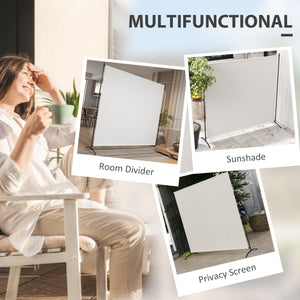 Single Panel Room Divider, UV30+ Privacy Screen, Indoor Outdoor Privacy Panel with Stable Base, Beige – view 3
