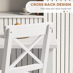 Counter Height Stools Set of 2, Farmhouse Bar Stools with Backs, Solid Wood Counter Stools for Kitchen Island