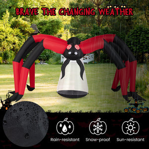 Halloween Inflatable Spider Blow Up Yard Scary Spider with Red Tunnel Light Eyes view 9