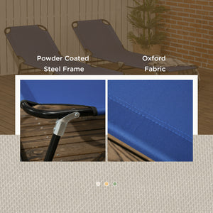Set of 2 Folding Outdoor Lounge Chair, Sun Tanning Chairs with Reclining Back – view 12