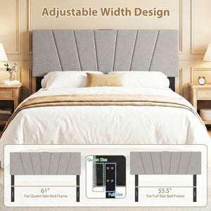 Headboard for Queen and Full Size Bed Geometric Upholstered Head Board-Gray view 9
