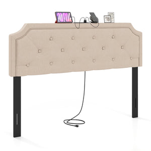 Headboard for Queen and Full Size Bed Tufted Upholstered Head Board-Beige view 4