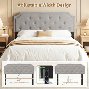 Headboard for Queen and Full Size Bed Tufted Upholstered Head Board-Gray view 9