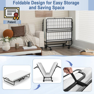 Twin Size Metal Folding Bed with Memory Foam Mattress view 8