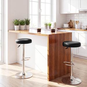 Height-adjustable Bar Stool with 360° Swivel for Kitchen & Dining-Black view 3