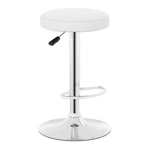Height-adjustable Bar Stool with 360° Swivel for Kitchen & Dining-White
