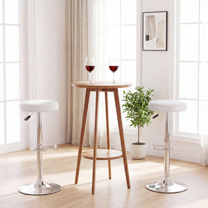 Height-adjustable Bar Stool with 360° Swivel for Kitchen & Dining-White view 6
