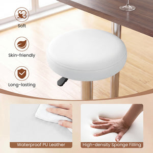 Height-adjustable Bar Stool with 360° Swivel for Kitchen & Dining-White view 8